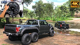 Ford Raptor 6x6 & Ford F-250 | OFFROAD CONVOY | Forza Horizon 5 | Thrustmaster T300RS gameplay