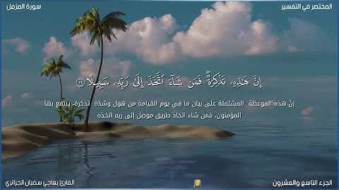 سورة المزمل للقارئ بعاجي سفيان الجزائري