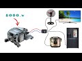 How to turn a washing machine motor into a 250v generator