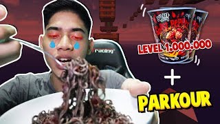 GILAA MENCRET! MAKAN GHOST PEPPER NOODLE SAMBIL PARKOUR!