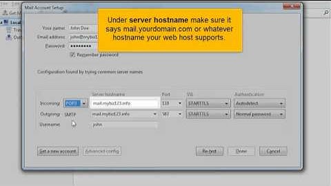Configuring a POP email account with SSL in Thunderbird