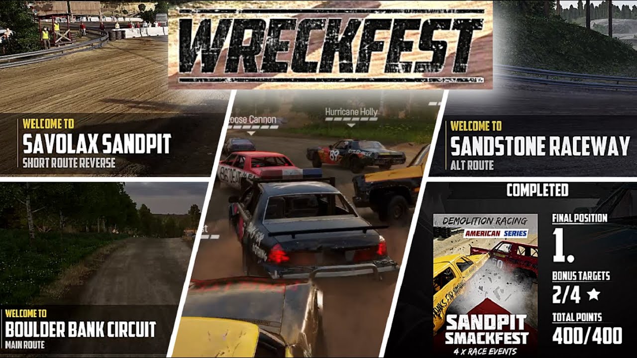 Wreckfest Career Mode National Amateurs Demolition Racing SANDPIT SMACKFEST