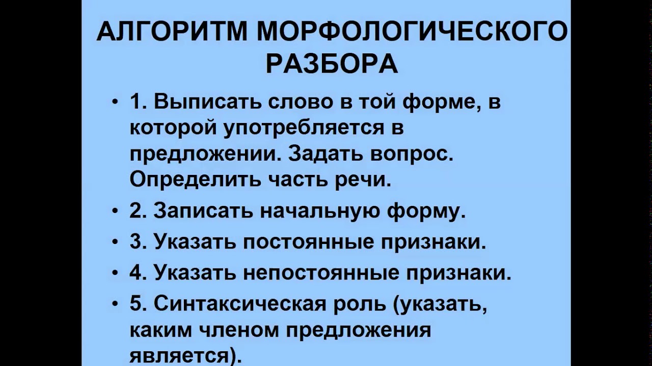 Безличные глаголы Морфологический разбор глагола - YouTube