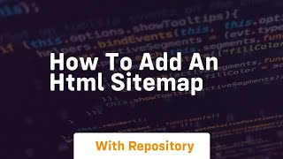 How to add an html sitemap
