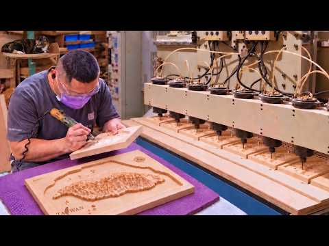 How Wood Carvings Mass-produced by Machine?The production of structural Slant Board_機器如何大量雕刻?拉筋板,木地圖