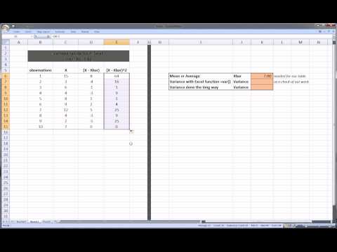 Excel Statistics Variance