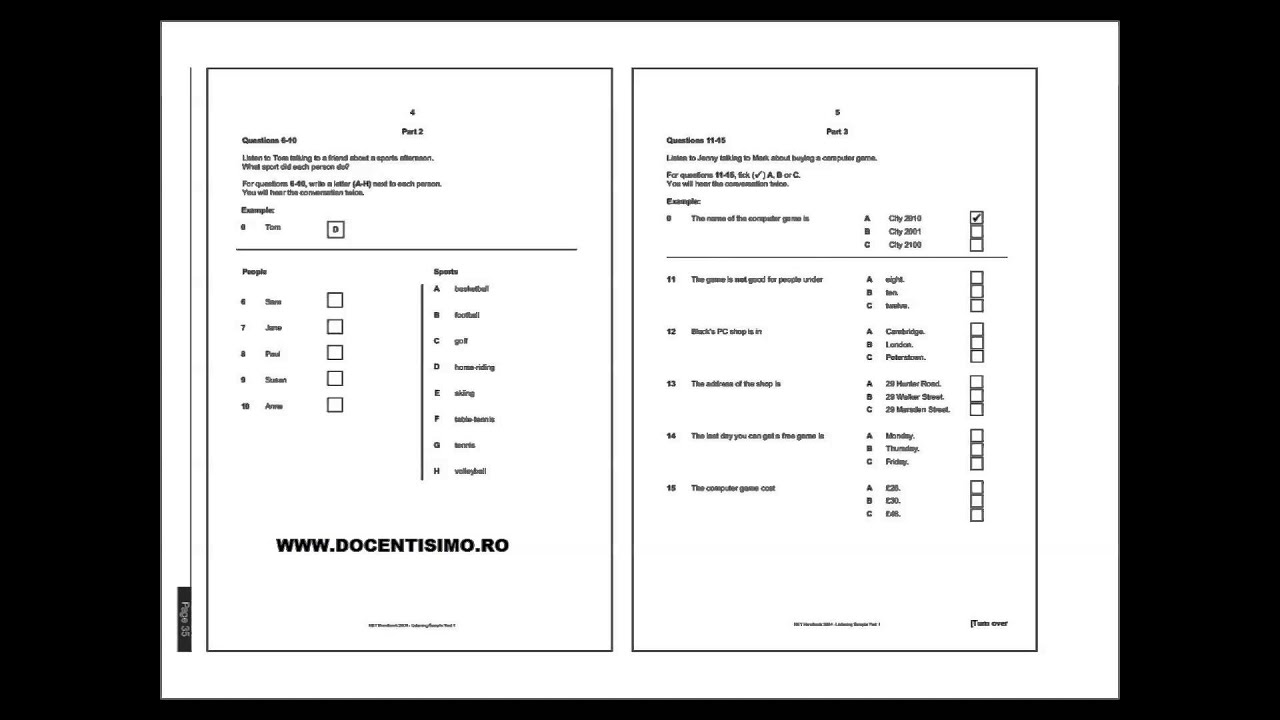 cambridge ket exam sample papers pdf