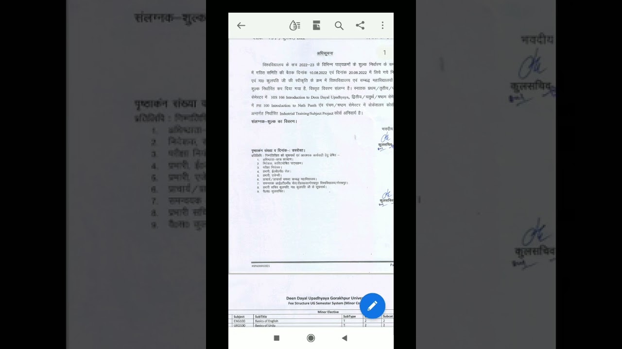 DDU UNIVERSITY GORAKHPUR FEE 2022 2023 SEMESTER SYSTEM UG PG PRE PHD