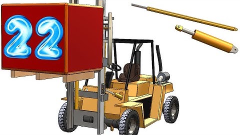 22- SolidWorks || Forklift ||: cylinder1 and 2 horizontal and vertical- simplified