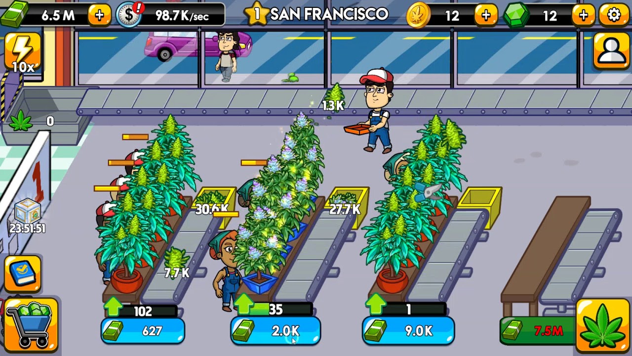 Weed Inc Idle Cash gameplay on Android YouTube