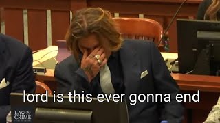 Johnny Depp reacting to Amber Heard's opening statement for almost 6 minutes straight