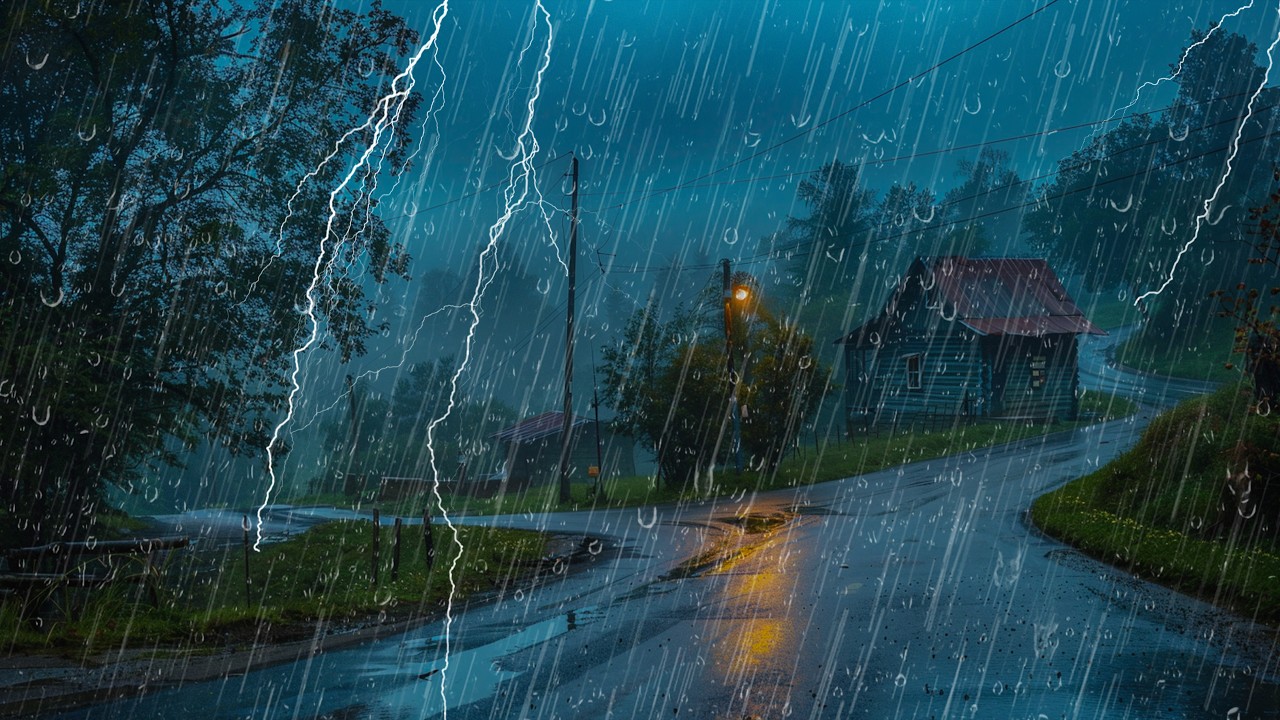Sonido de Lluvia Relajante y truenos y un poco Intensa Ideal para ...
