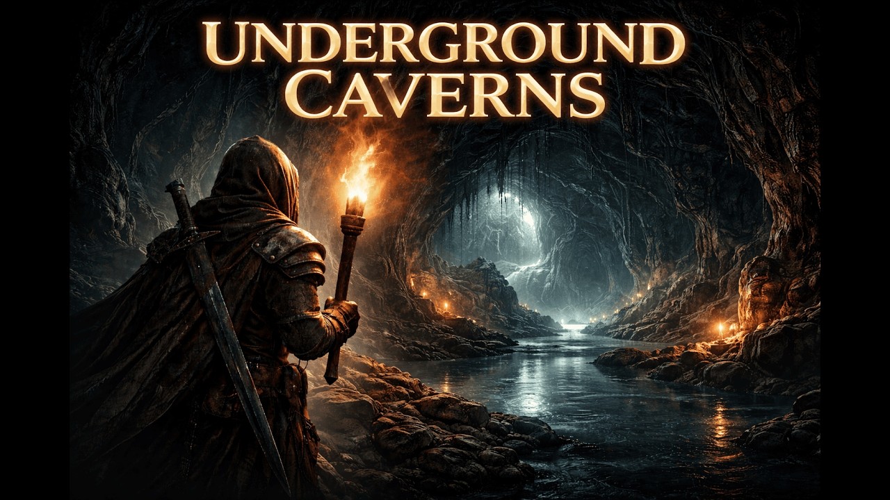 Underground Caverns 🌑 | Dark Fantasy D&D Ambient for Deep Exploration