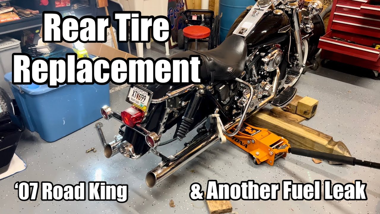 REAR TIRE REPLACEMENT & Fuel Leak! '07 Harley Davidson Road King