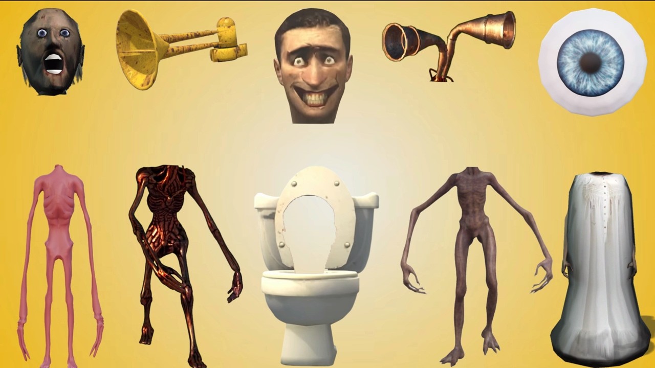 WRONG HEADS SIREN HEAD CAR, GREEN HOUSE HEAD, SCARY HOUSE, SIREN HEAD DOUBLE, SIREN HEAD THUNDERBOLT