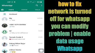 how to fix network is turned off for whatsapp you can modify problem | enable data usage Whatsapp