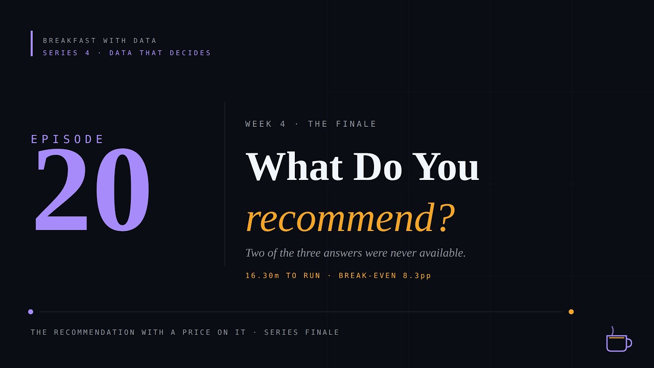 Data That Decides #20: "What Do You Recommend?" (Series Finale) 