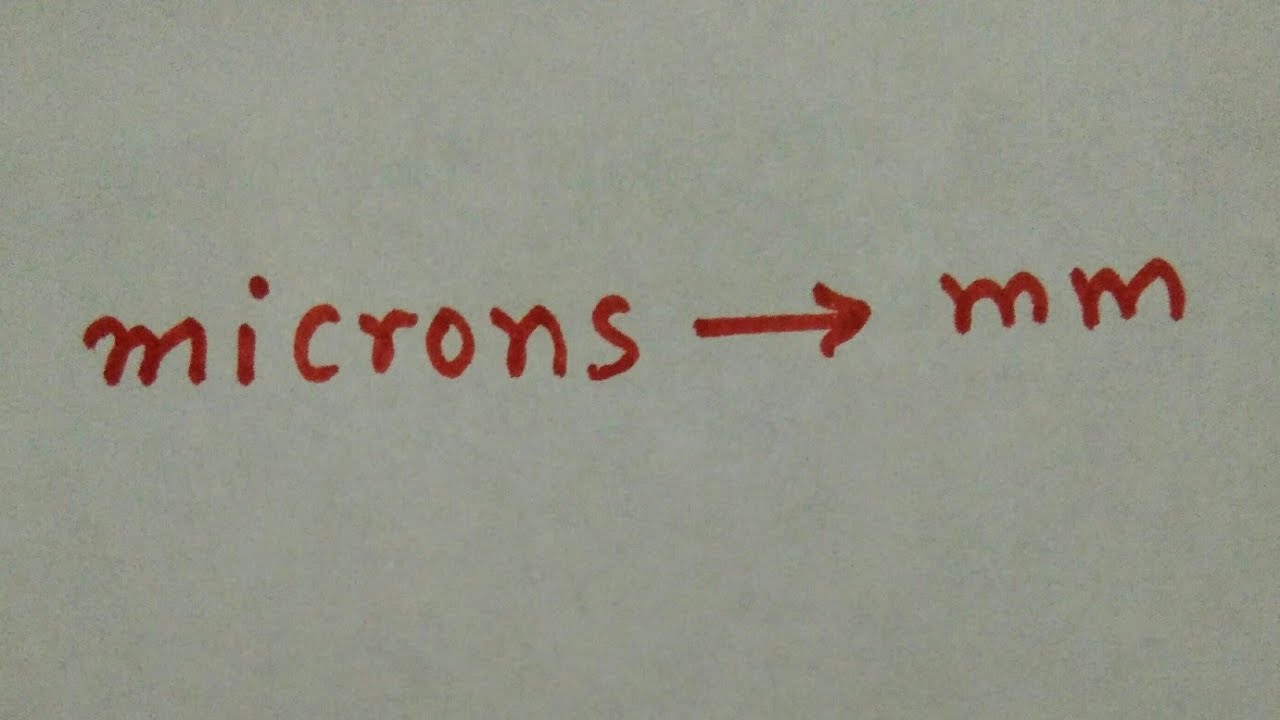 How to convert microns to mm 