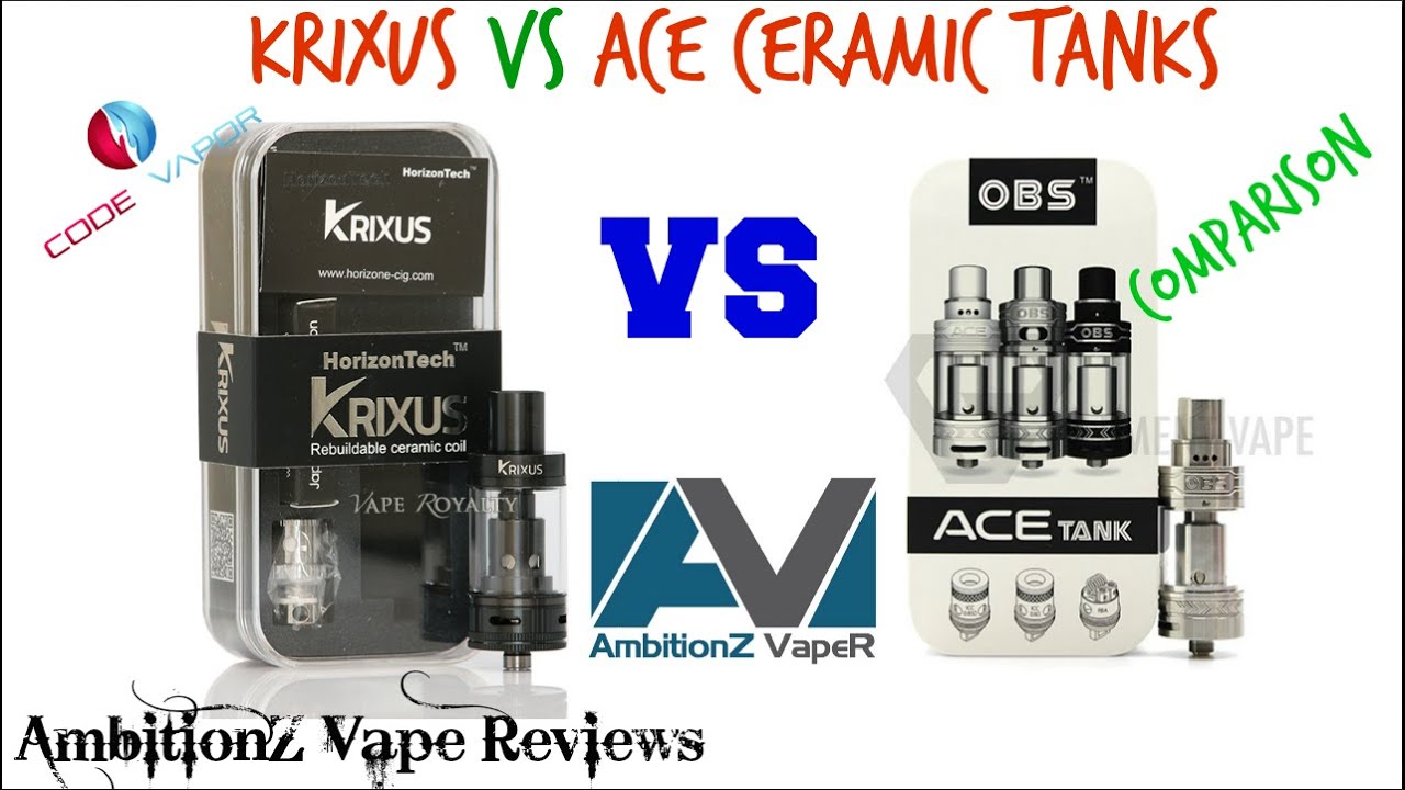 OBS Ace Sub Ohm Tank(Upgraded) & Krixus Tank Review & Comparison {Ceramic Showdown}