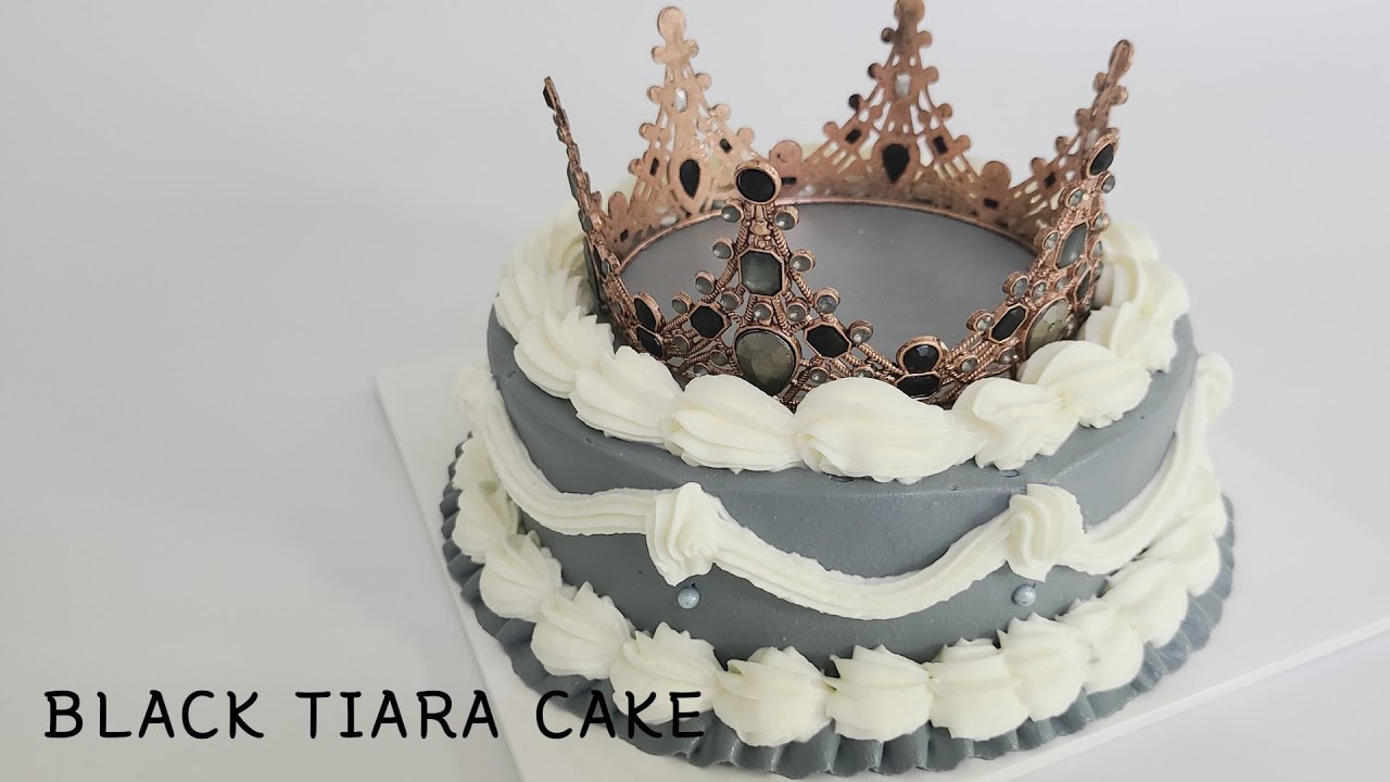 👑블랙티아라 케이크 / Black Tiara Cake / 黒のティアラケーキ / ब्लैक टियारा केक YouTube