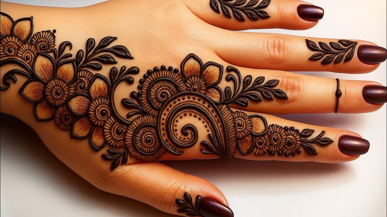 New beautiful stylish back hand mehndi design |easy mehndi |simple mehndi |mehndi design |mehndi 