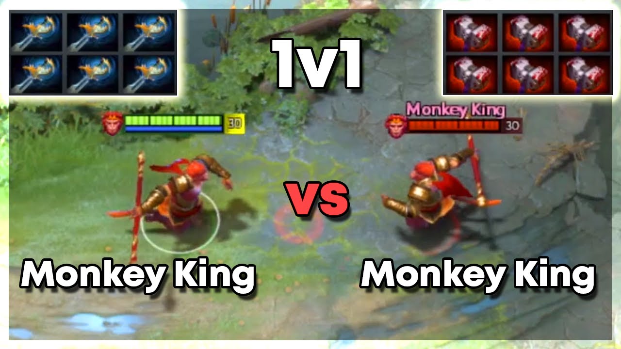 6x Echo Saber Monkey King vs 6x Basher Monkey King | Level 30 Dota 2 1v1 | Who Will Win?