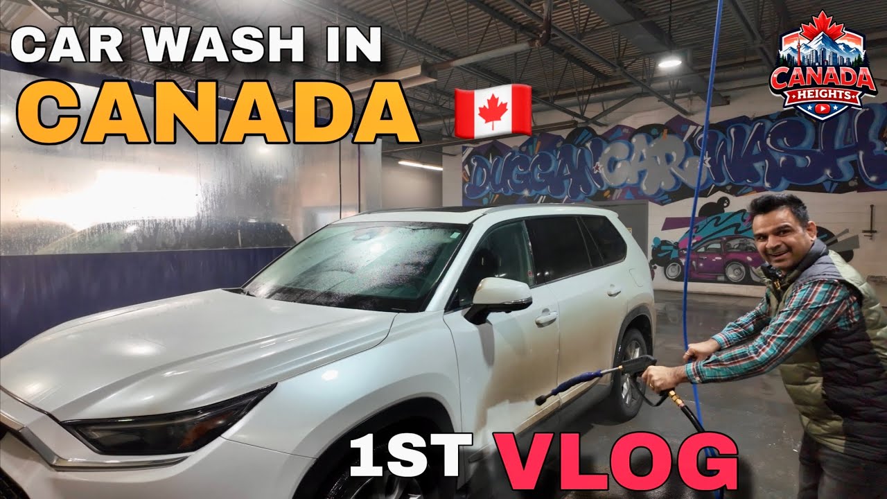 Car Wash in Canada 🇨🇦 | Automatic vs Manual Self Wash in Edmonton | First Vlog 