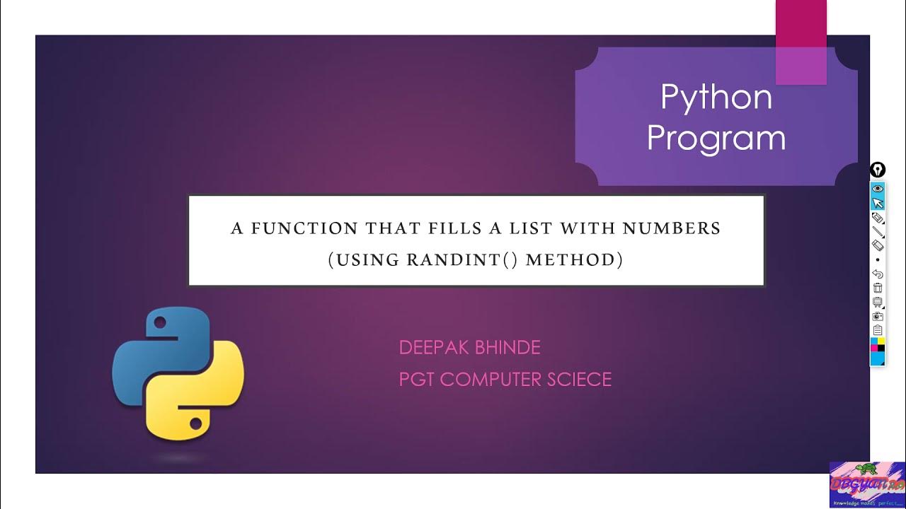 Python Program to fills a list with numbers using randint() method ...