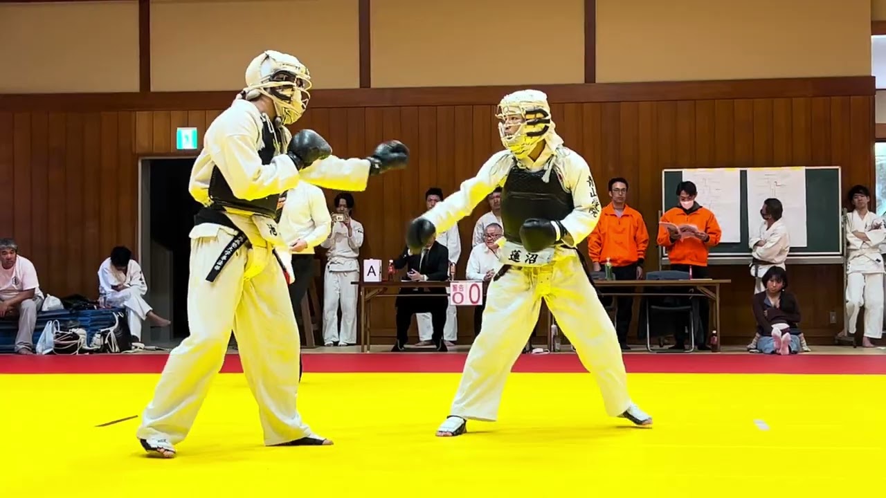 第25回日本拳法神奈川県選手権大会　一般男子段の部　第33試合（準決勝）　池知誠一郎 弐段（慶應義塾大学） VS 蓮沼祐 初段（青山学院大学）