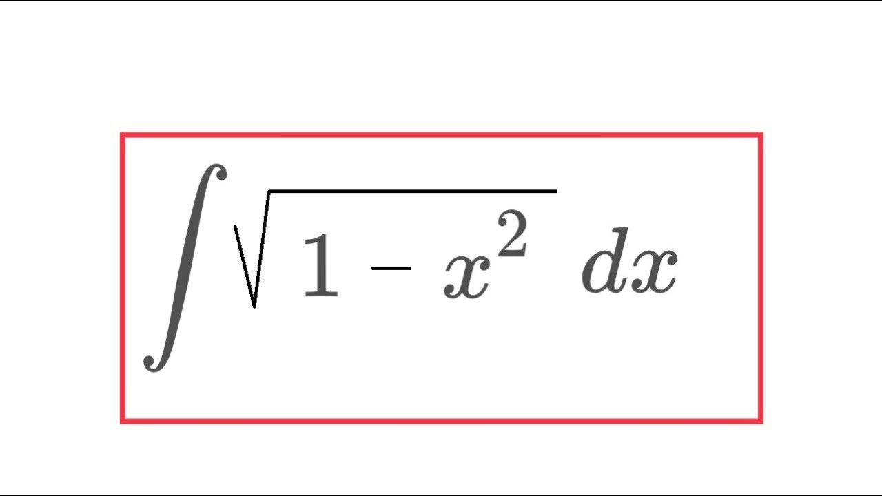 Integral sqrt(1x^2) YouTube