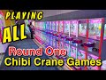 WE PLAYED EVERY CHIBI CRANE GAME AT ROUND ONE!!!