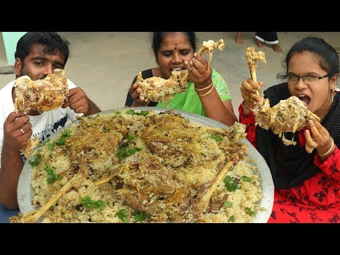 white-mutton-ghee-biryani-cooking-in-my-village-|-mutton-leg-ghee-biryani