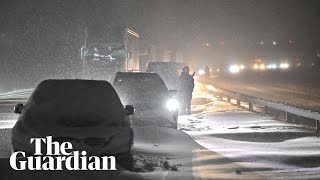 Snowstorm strands motorists in Sweden as extreme cold grips Scandinavia