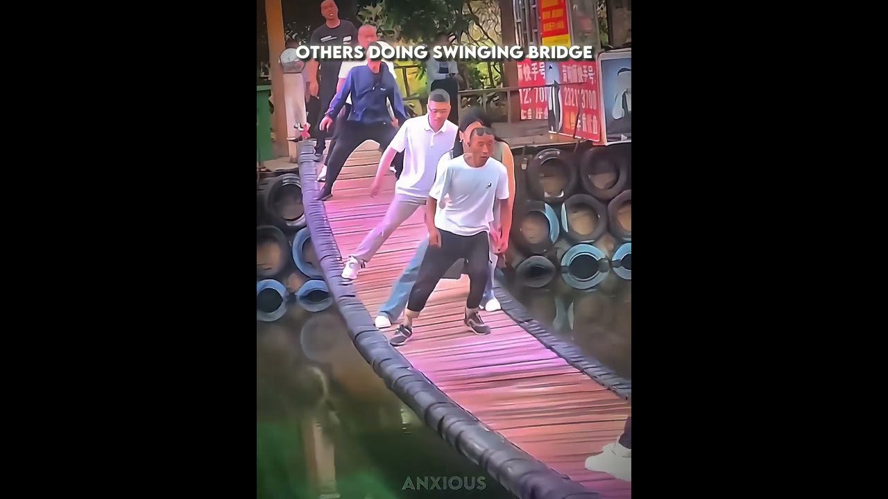 Others doing swinging bridge vs. This guy 💀🤯