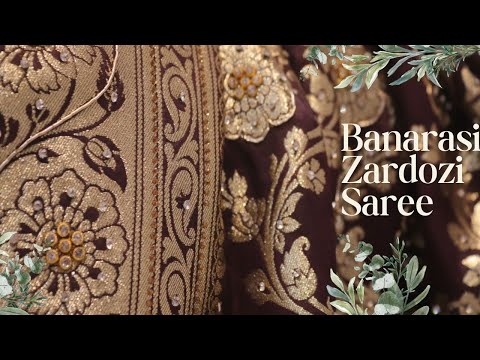 ARNG-4041 'The Black Coffee' Premium Banarasi Silk Saree||Silk||Crystals||Zardozi||Golden Zari