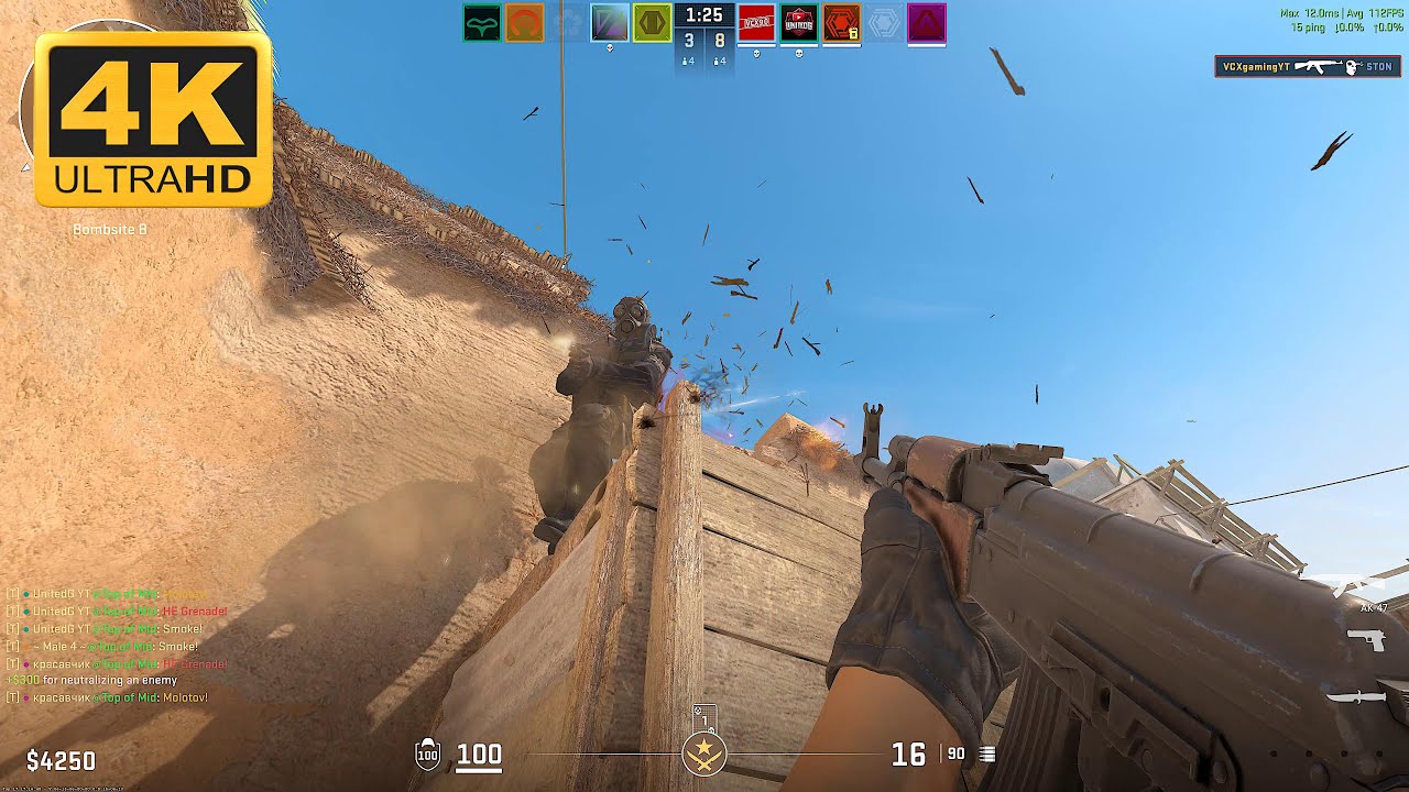 Counter Strike 2 Gameplay 4K [DUST 2] Ranked (No Commentary)