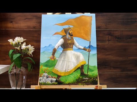 Chhatrapati Shivaji Maharaj Oil Painting On Canvas - Time lapse  @ArchitectPriteshShinde