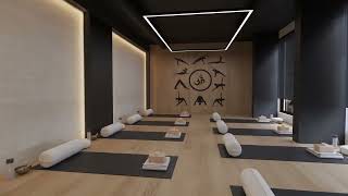 Yoga 🧘‍♀️ studio by @vda_designs using @kalcolighting fixtures. #namaste  #zen #yogastudio #groundup #commericalspace #sage #wood