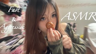 Trying 💨 fast & aggressive ASMR for the first time | scratching & tapping | mouth sounds