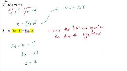 Unit 8 Lesson 6 Solving Logarithmic Equations MHF4U