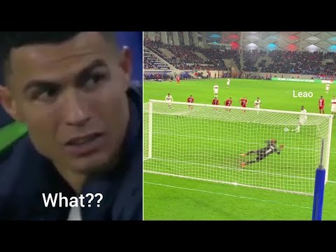 Cristiano Ronaldo Reaction to Rafael Leao penalty miss vs Luxembourg!!👀😳🇵🇹