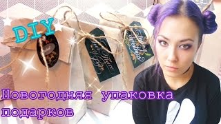 DIY. Новогодняя упаковка подарков. Крафт пакеты. видео Новогодний декор крафт-пакетов