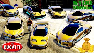 GTA 5 - Stealing $500,000,000 Super Gold Bugatti Cars with Franklin! | (GTA V Real Life Cars #104) Bugatti Online Gta 5