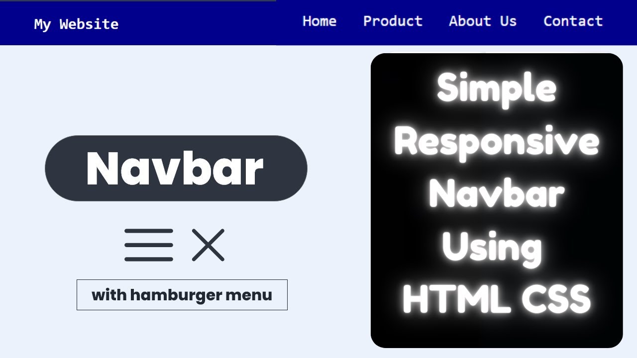 How to Make Simple Responsive Menu Bar using HTML CSS - YouTube
