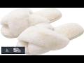 Evshine Women's Fuzzy Slippers Cross Band Memory Foam House Slippers Open Toe
