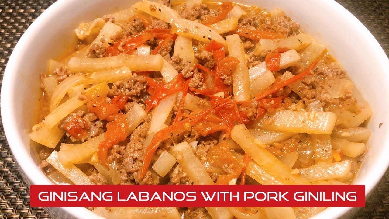 Ginisang Labanos with Pork giniling YouTube
