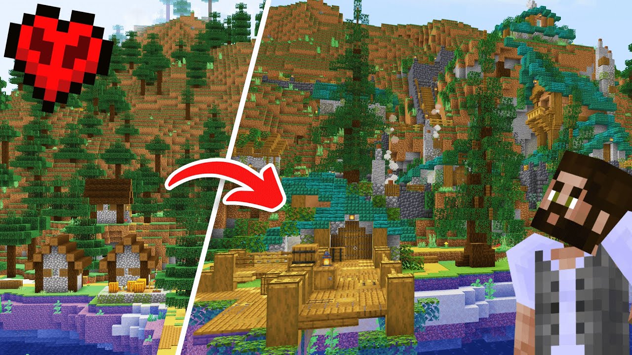 I Transformed a Village in Hardcore Minecraft Lets Play! - YouTube
