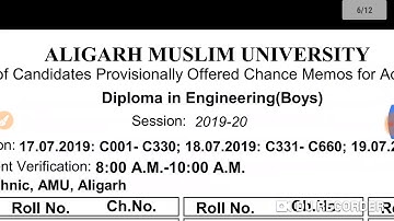 Diploma Engineering (Polytechnic Result)BOYS AMU RESULT 2019