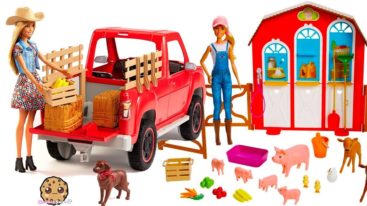 Barbie Sweet Orchard Farm Animal Truck Sets - Review Video YouTube