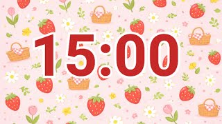 15분 봄딸기 피크닉 타이머 🍓🌸 – 귀여운 파스텔톤 카운트다운 screenshot 5